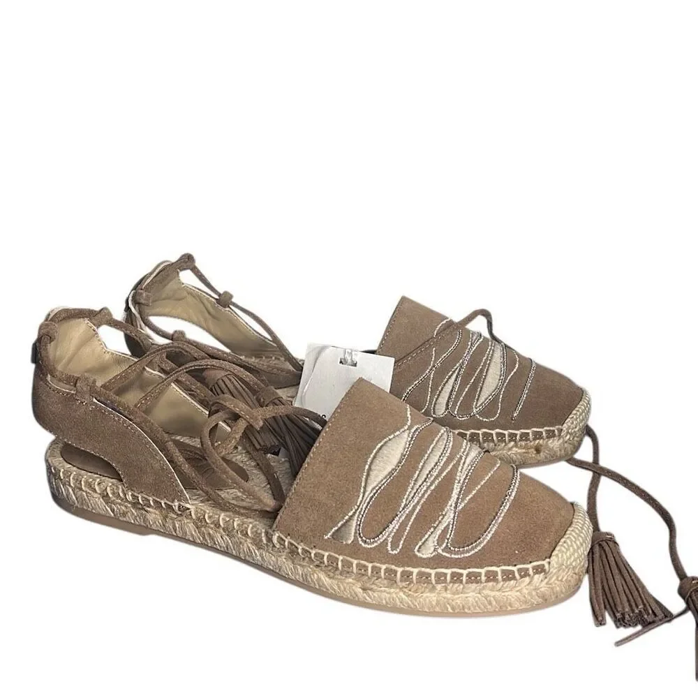 NIB Peserico Beige Suede Espadrilles